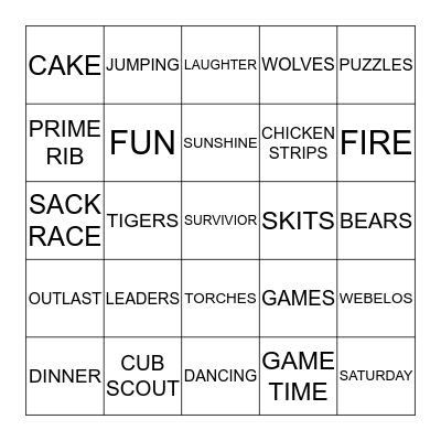Survivior BINGO Card