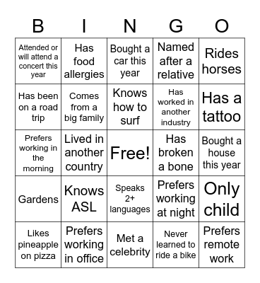 CMO BINGO FUN Bingo Card