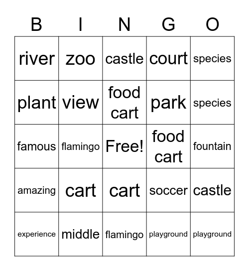 Great park in New York City Bingo Card