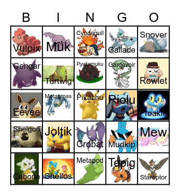 Pokemon Bingo Card