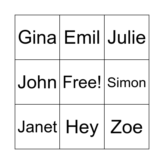 Human Bingo Card