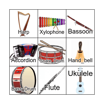 Instruments Bingo Card