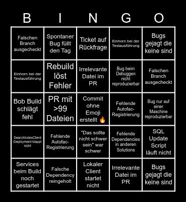 06. Juli Bingo Card