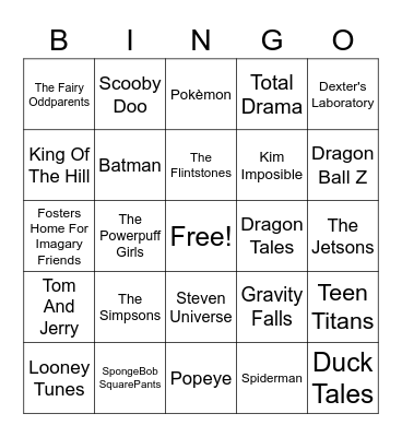 theme songs Bingo Card