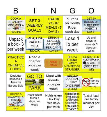 Fitness & Wellness Bingo Card