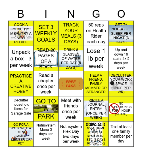 Fitness & Wellness Bingo Card