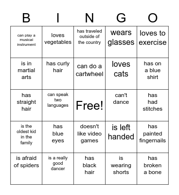 Find Someone Who... Bingo Card