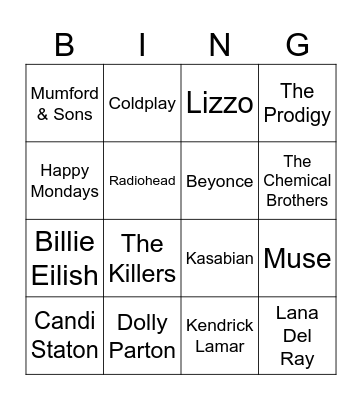 ALL BANGERS, ALL THE TIME Bingo Card