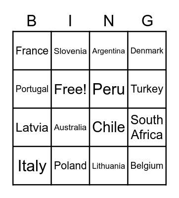 CH Bingo Card