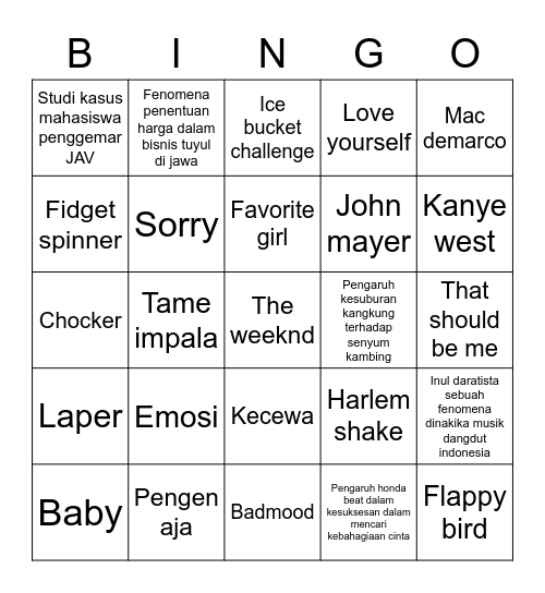 Gyujeong Bingo Card