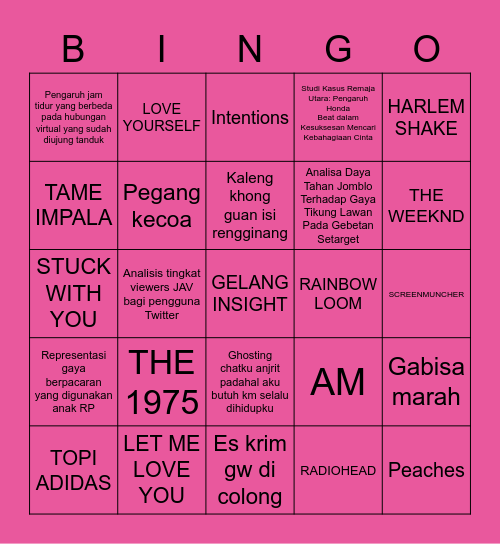 ?¿ rYuJin !¡ Bingo Card