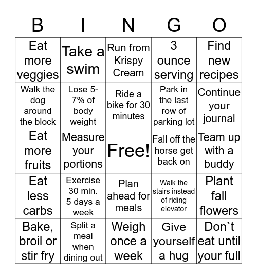Prediabetes  Bingo Card