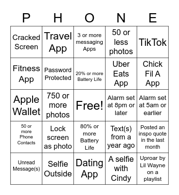 WHAT'S IN YOUR Bingo Card