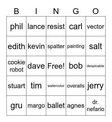 Yom Minion Bingo! Bingo Card