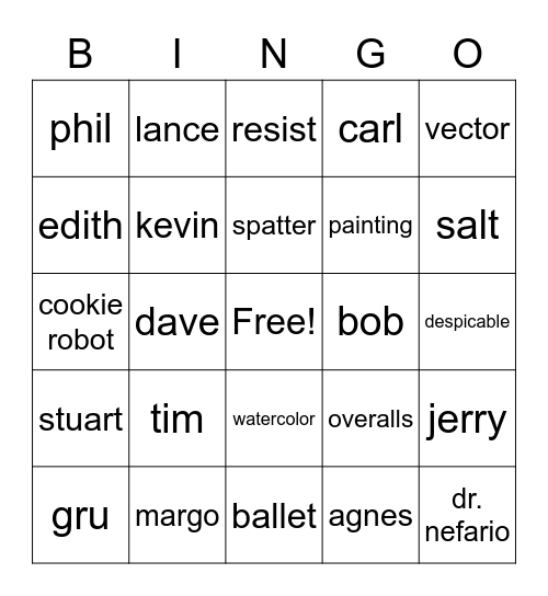 Yom Minion Bingo! Bingo Card