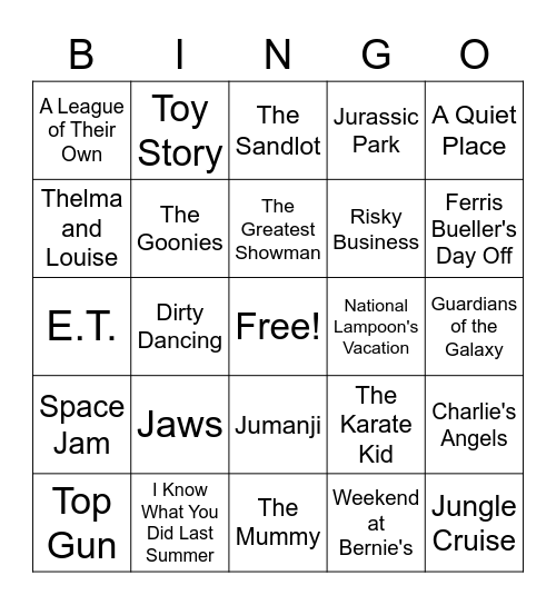 ASCRS MOVIE BINGO Card