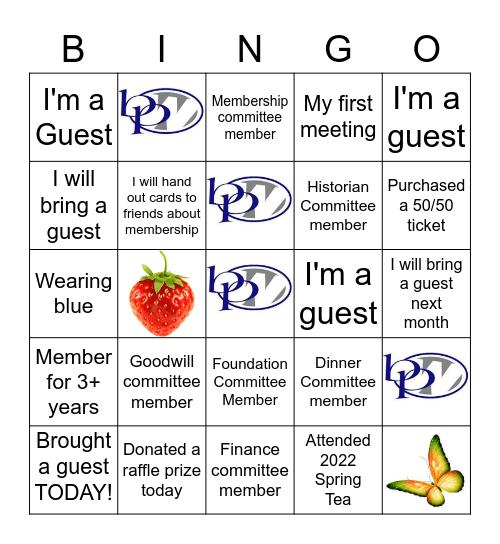BPW Membership Bingo Card