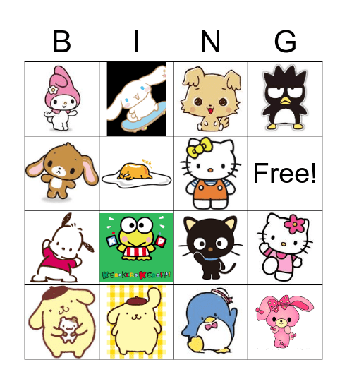 Sanrio Bingo Card