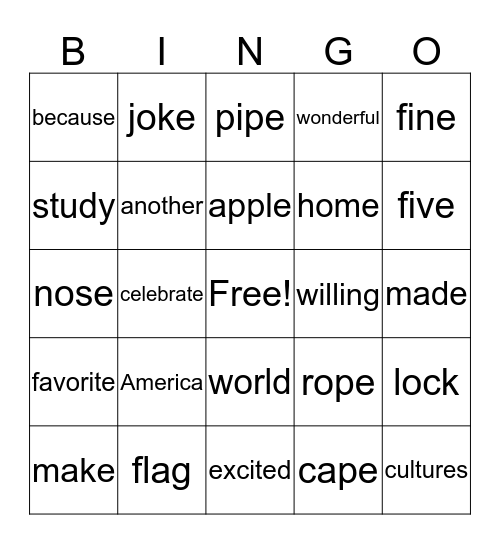 Grade 2 End of Unit 1      2015 Bingo Card