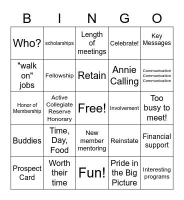 DKG Membership Bingo Card