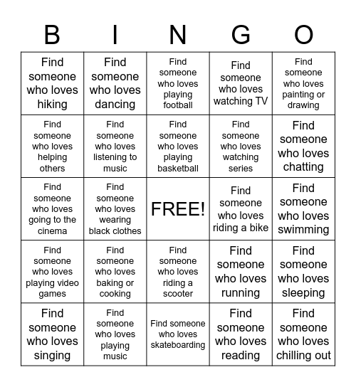 WHAT WE LOVE... Bingo Card