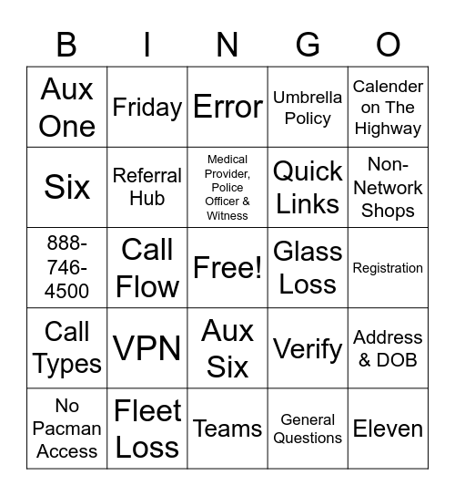 Virtual Ask a Trainer Bingo Card