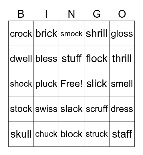 FLOSS & -ck Bingo Card