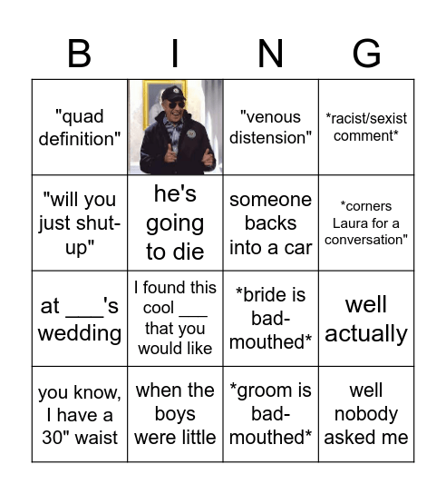 Patrick & Robin BINGO Card