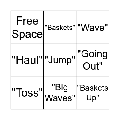 Japanese Fishing Dance Bingo Card