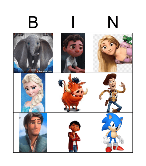 Disney Bingo Card