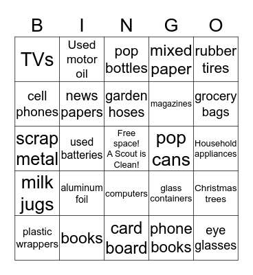 Cubservation Bingo Card