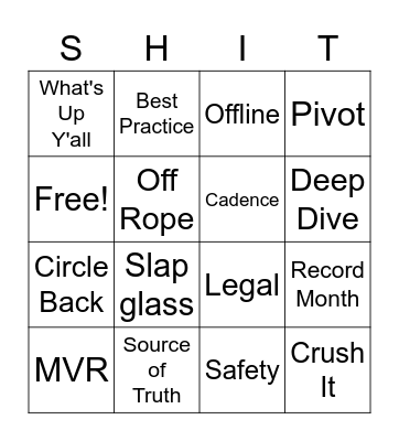 Bullshit Bingo Card