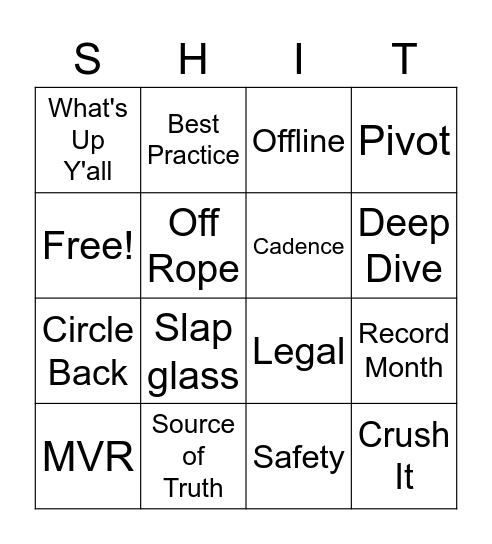 Bullshit Bingo Card