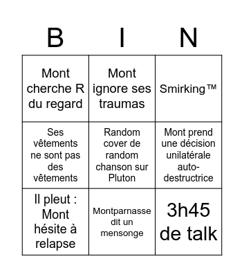 Pop-Punk Mont Bingo Card