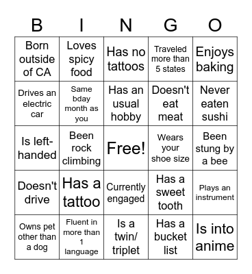 Dream-Team Bingo! Bingo Card
