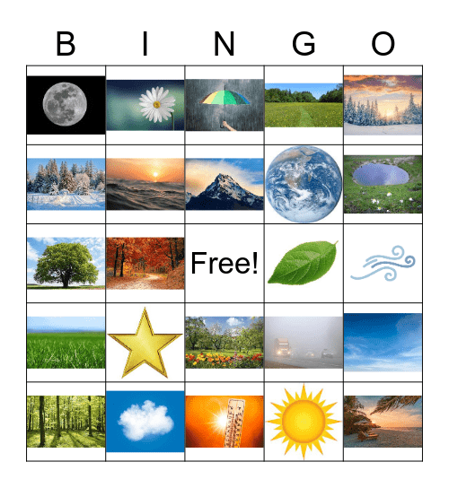 Nature Bingo Card