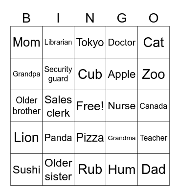 C5 Lesson 14 Bingo Card