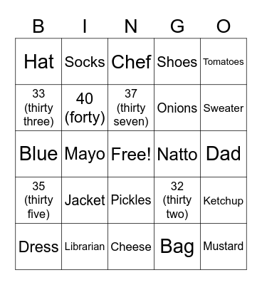 Class 5 plus Lesson 14 Bingo Card