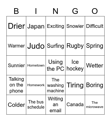 C3 Lesson 14 Bingo Card