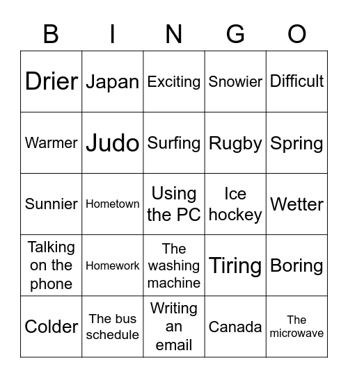 C3 Lesson 14 Bingo Card