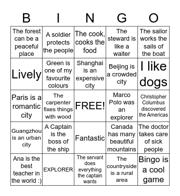 Things you know so far :) Bingo Card