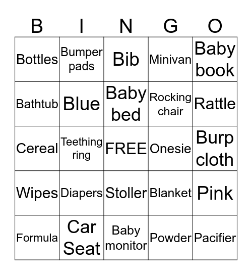 Baby Condon Bingo Card