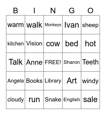 QR Code Bingo Card