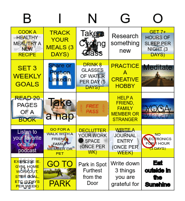 Fitness & Wellness Bingo Card