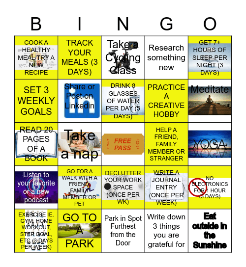 Fitness & Wellness Bingo Card