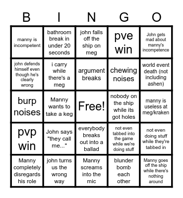 friends bingo Card