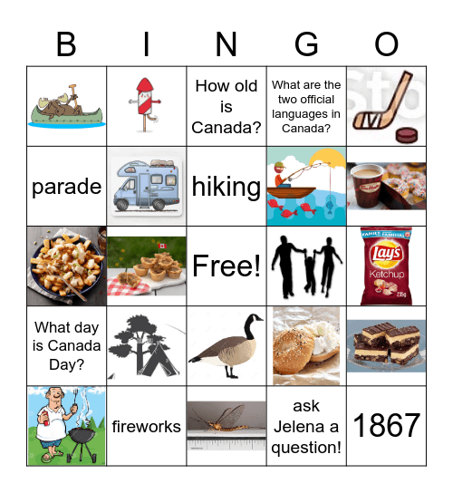 Canada Day Bingo Card