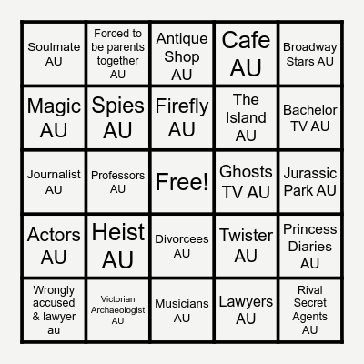 AU Bingo Card