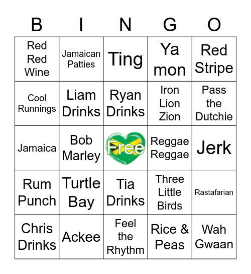 Jamaican BBQ Bingo Card