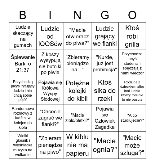 Wyspowe Bingo Card